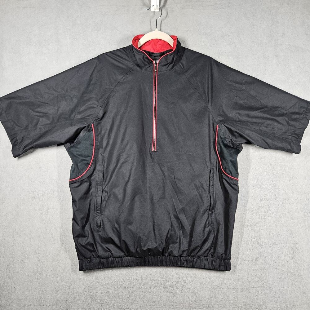 FootJoy DryJoys Tour Collection Pullover Jacket Mens Medium Black Golf Raincoat
